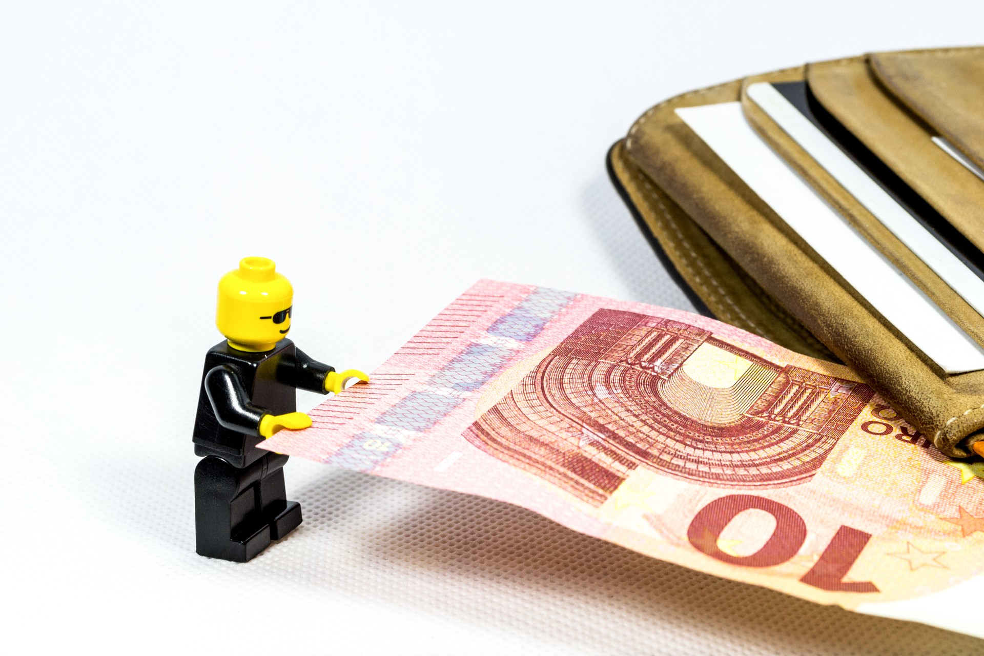Lego mini figure earned money